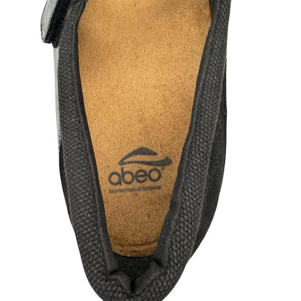 abeo Black Leather‎ Suede Orthotic Arch Support Mary Jane Comfort Shoe Sz 9.5